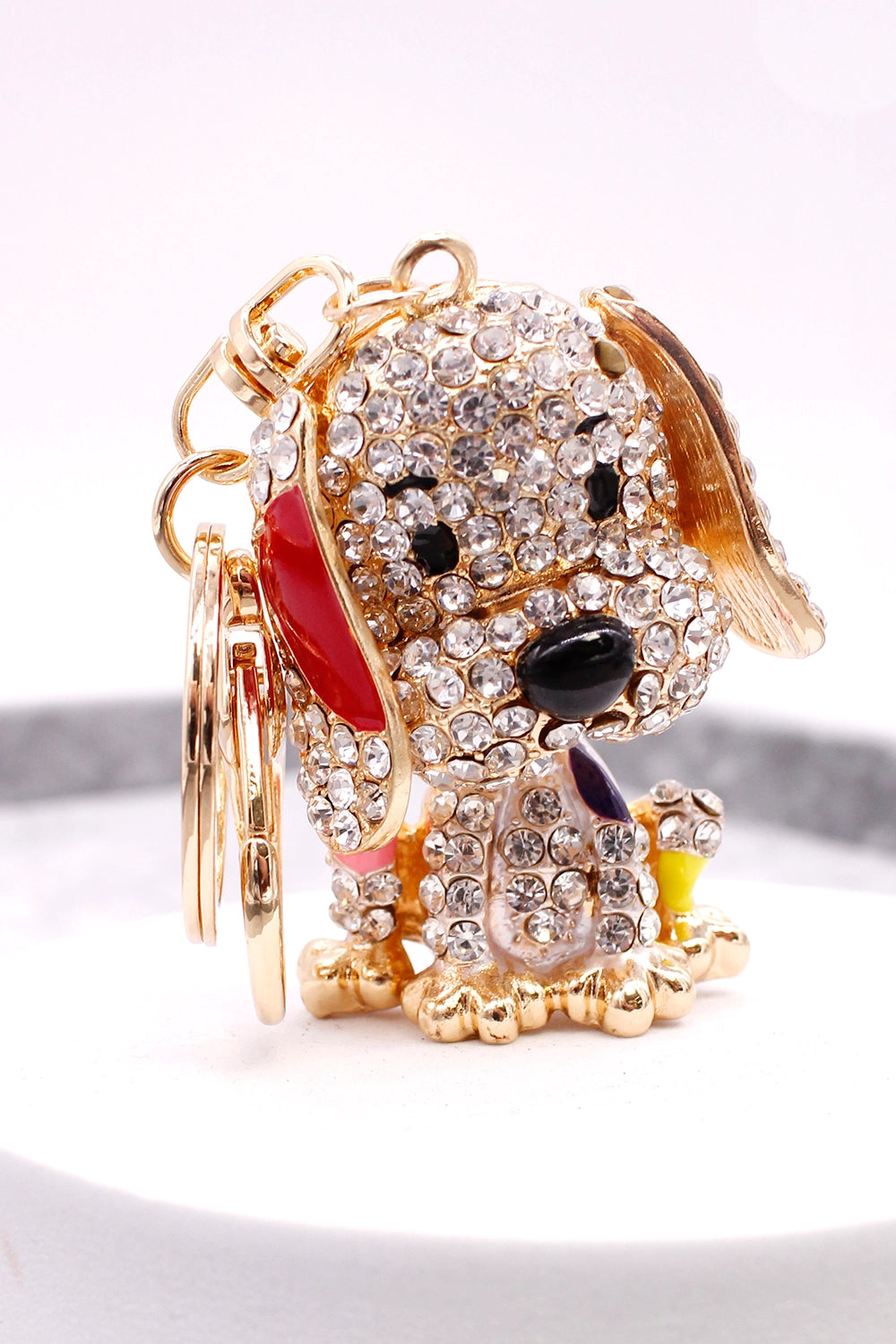 Bible Handbag Keychain - Rhinestone Dog Keychains (Gold or Silver)